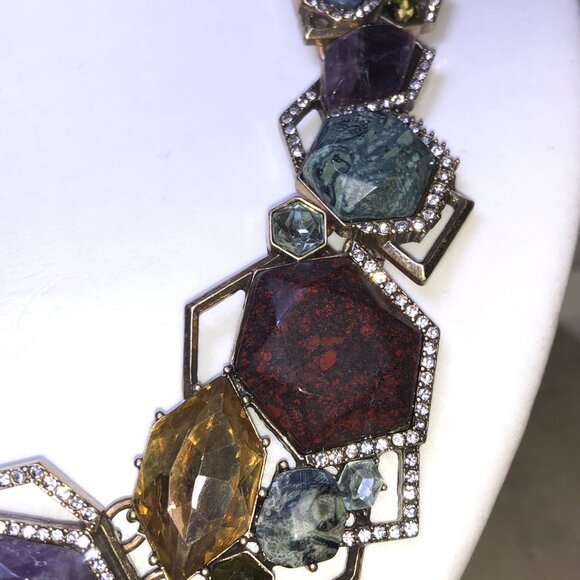 CHLOE + ISABEL Mixed Gemstone Geo Statement Necklace - N176 - Picture 2 of 6